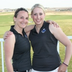 Dakota Wesleyan's <br /> Kelli Baseley and <br /> Danielle Bellet