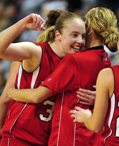 Remmerde Celebrates With Her Team After Defeating Morningside